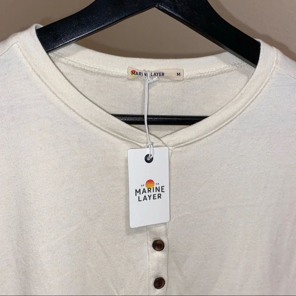 NWT Marine layer double knit Henley Blanc de blanc size M and Xl - Picture 5 of 9